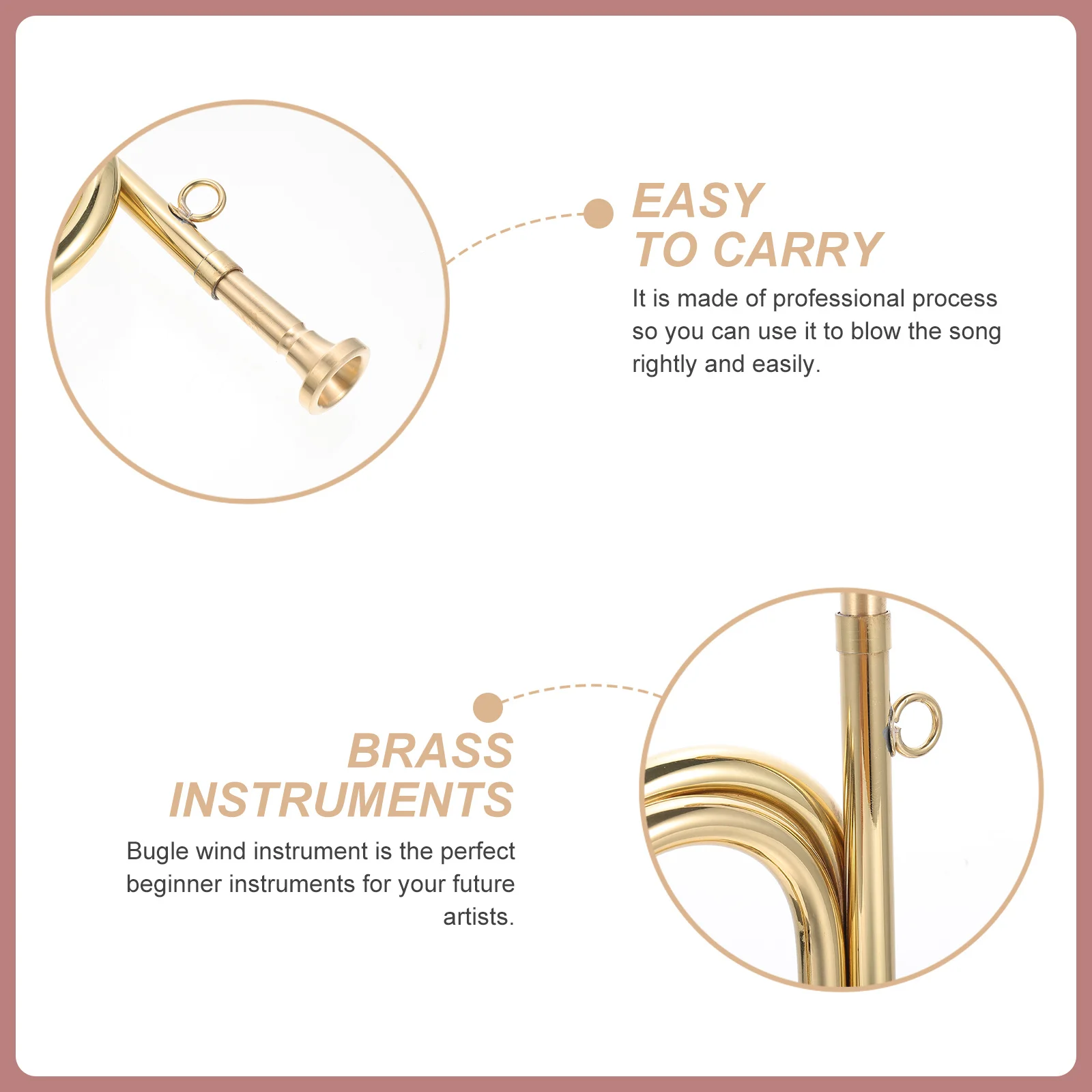 

1pcs Trumpet Bugle Beginner Wind Instrument For Military Orchestra Copper Horn School Band Music Instrument Beginners Trumpet