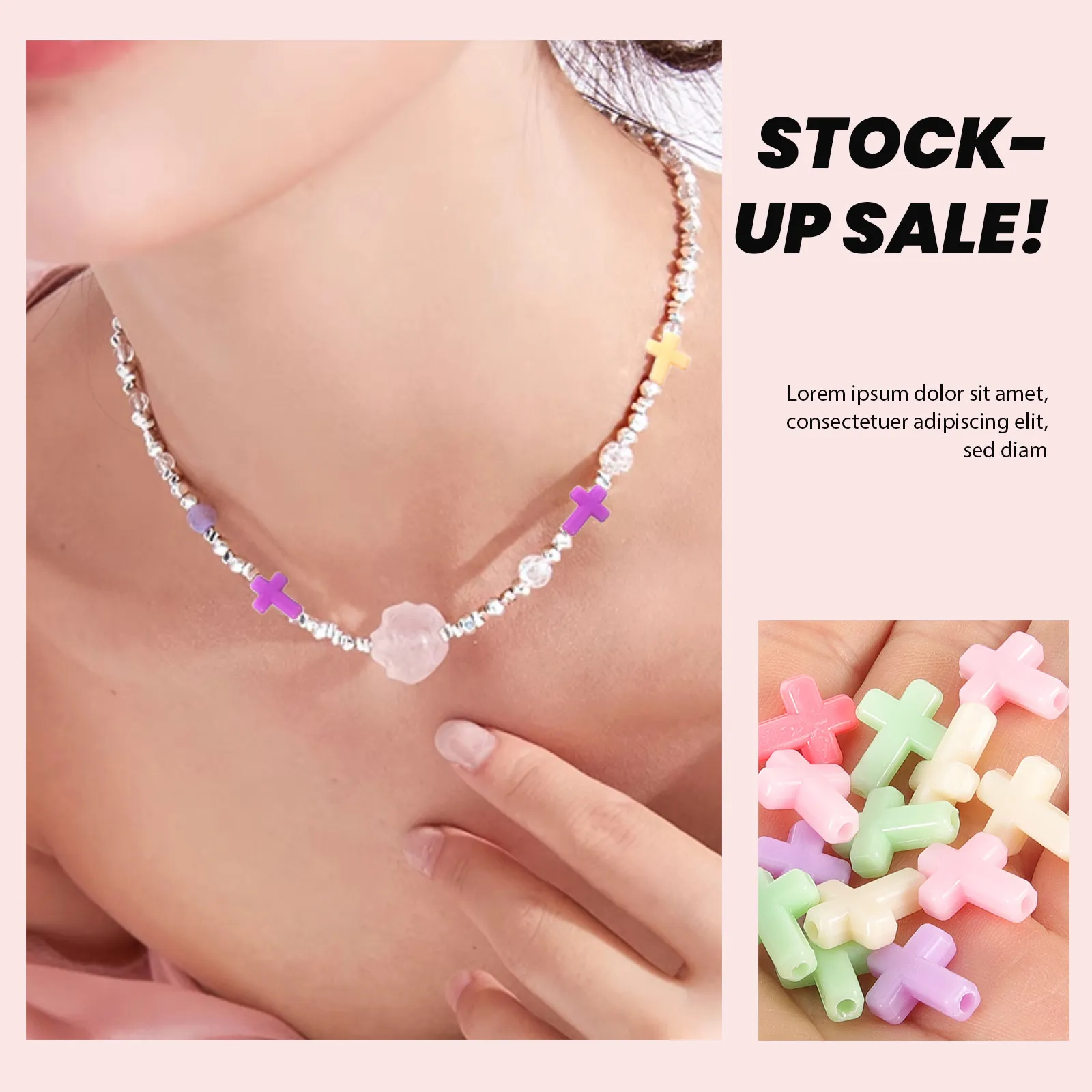 

200 шт. акриловых бусин-крестиков разных цветов, крупные подвески-шармы для изготовления украшений, ожерелий, рукоделия, бусины для чакр