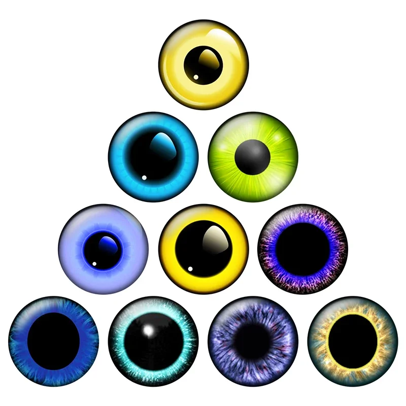 Cabochons en verre pour les yeux, puces pour les yeux, adaptées au beurre Blythe, pupille super fine, bijoux à bricoler soi-même, fournitures exécutives, H051, 14mm, 12 paires par sac