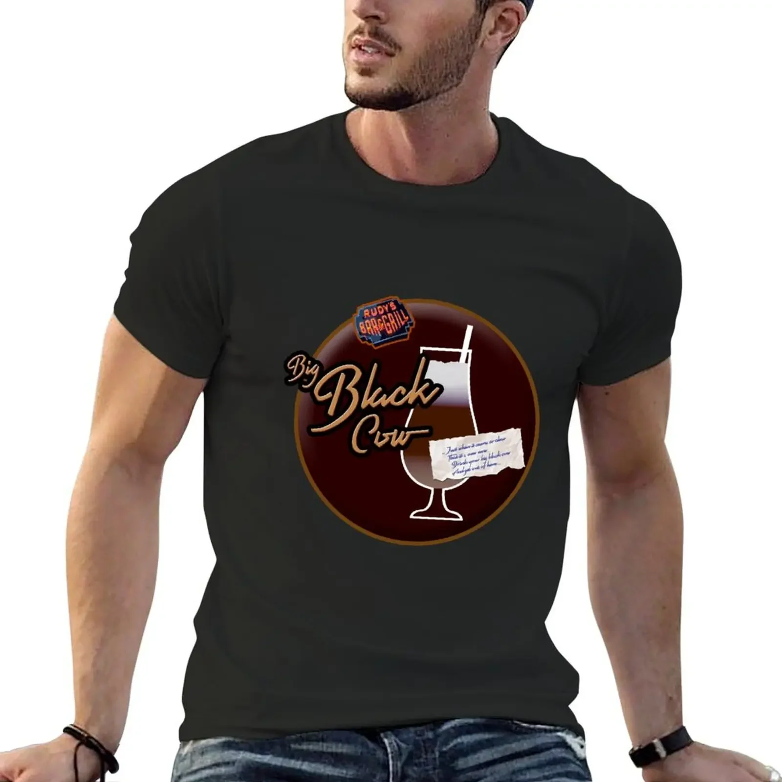 

Steely D-Big Black Cow T-Shirt man clothes oversized t shirt plain man t shirt plain t shirts men