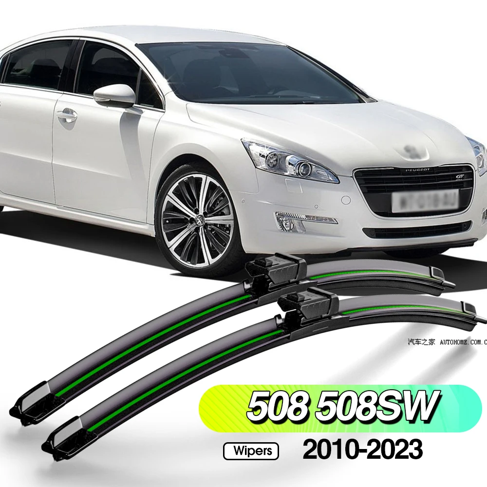 For Peugeot 508 508SW 2010-2023 2pcs Front Windshield Wiper Blades Windscreen Window Accessories 2011 2012 2014 2018 2019 2021