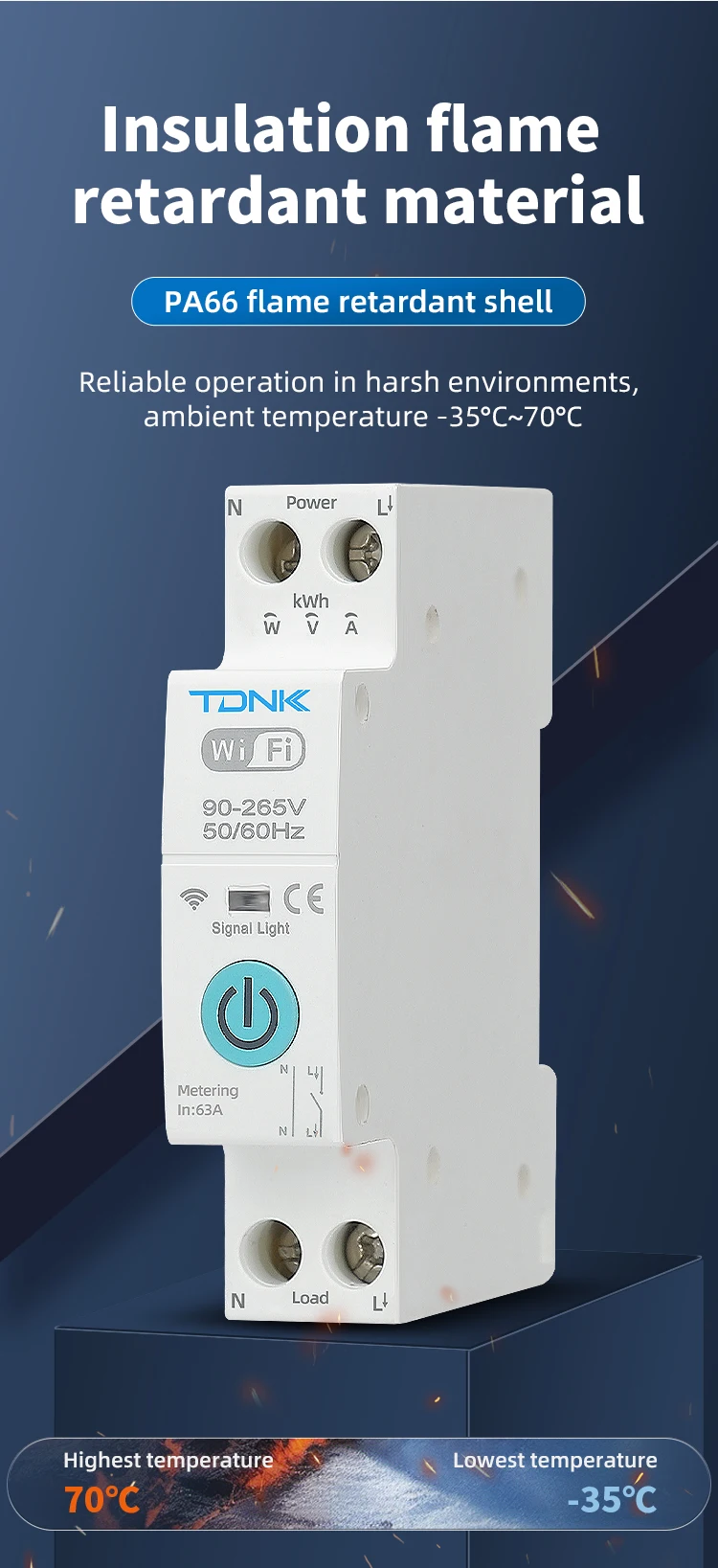 TUYA WiFi MCB 1A-63A Smart Circuit Breaker Überstrom Unter Spannung Schutz Power Metering Drahtlose Fernbedienung Schalter – Detail 3