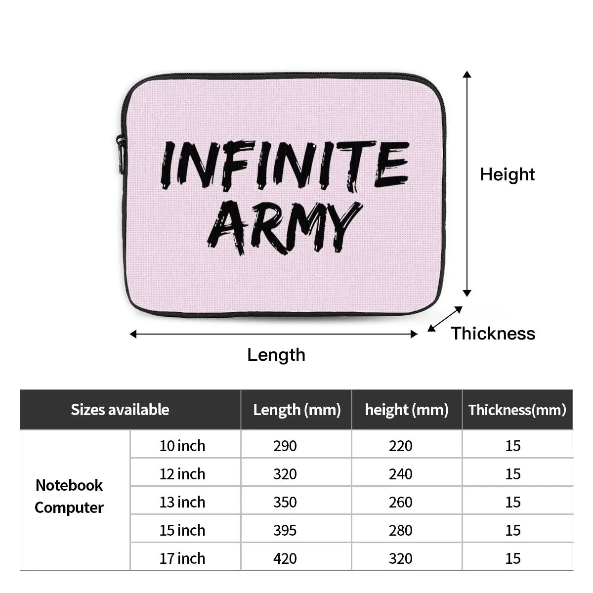 Caylus Merch Infinite Army  Case Pouch 10 12 13 15 17 Inch Notebook Sleeve Cover Bag Tablet Shockproof Case Bag