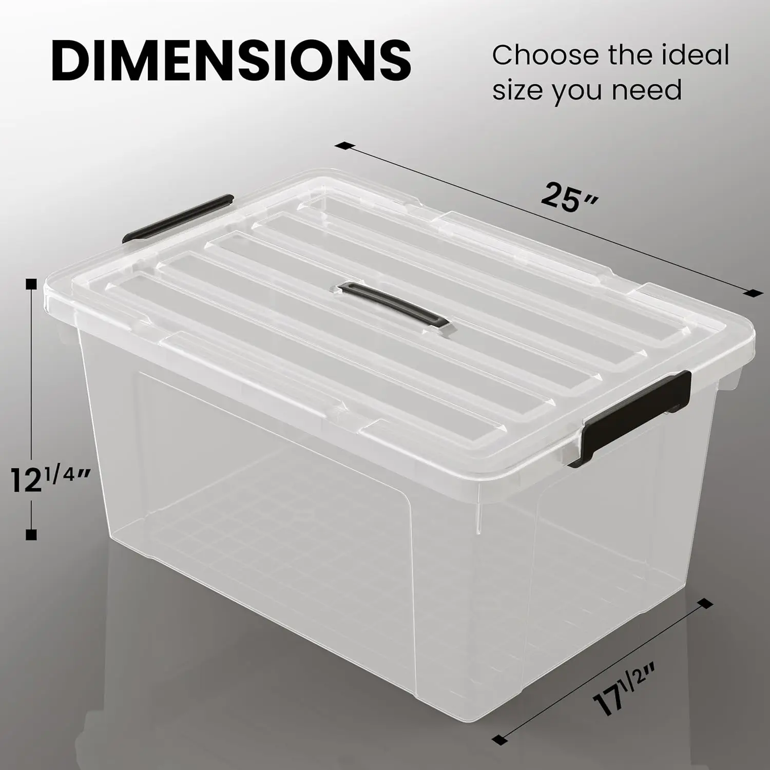 Lifetime Home (4 Pack) 70 Qt. [UPGRADED] Plastic Storage Bin Tote Organizing Container with Ultra Durable Lid and Stackable