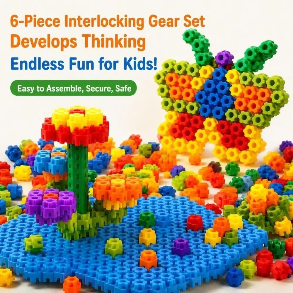 Colorful Hexagon Building Blocks Interlocking Structure Hexagonal Shape Construction Toy Smooth Rounded Edges Reusable