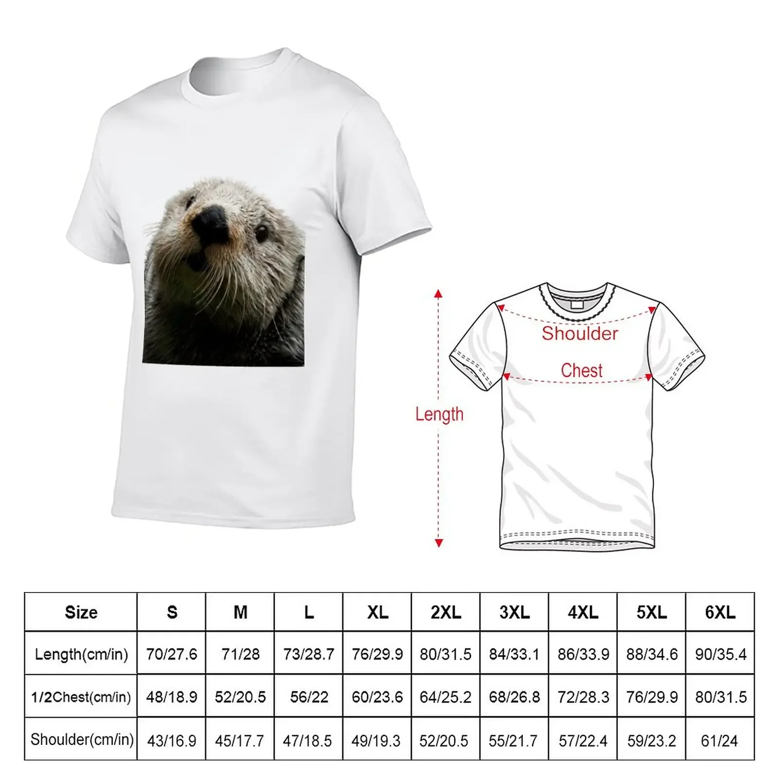 Cute Otter T-Shirt korean fashion man clothes sports fan t-shirts vintage clothes mens cotton t shirts