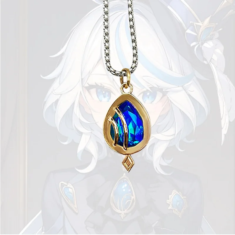 1pcs Necklace Furina Anime Figure Pendant Chain Lanyard Gifts For Child Students Friends Game Series  Fashion Jewelry