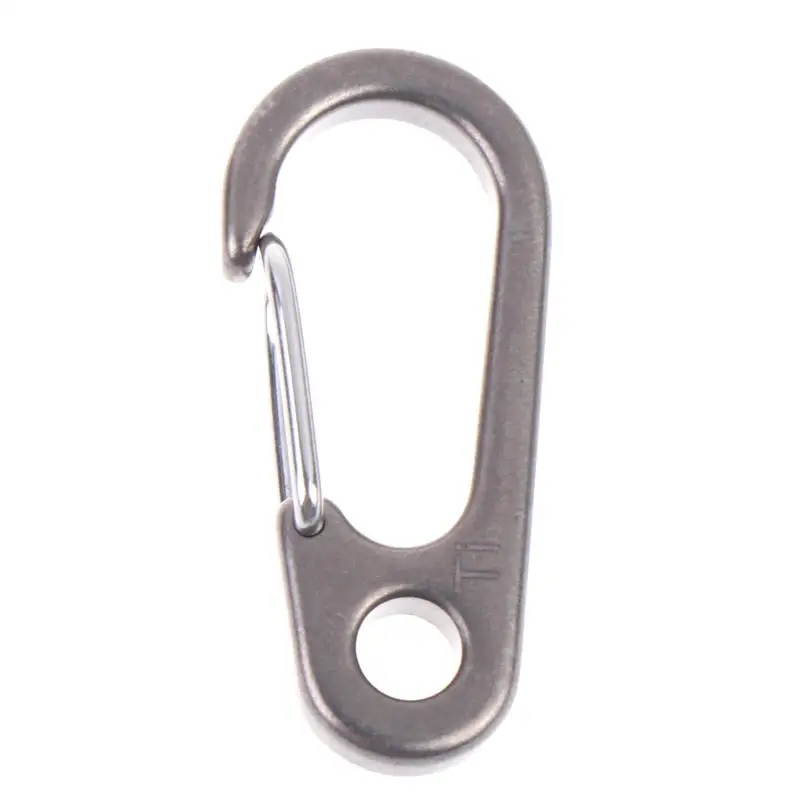 Titanlegierungsschnalle Outdoor EDC Werkzeug Titan-Schlüsselanhänger mit Gebürsteter Oberfläche Schnellverschluss-Karabiner – Detail 1