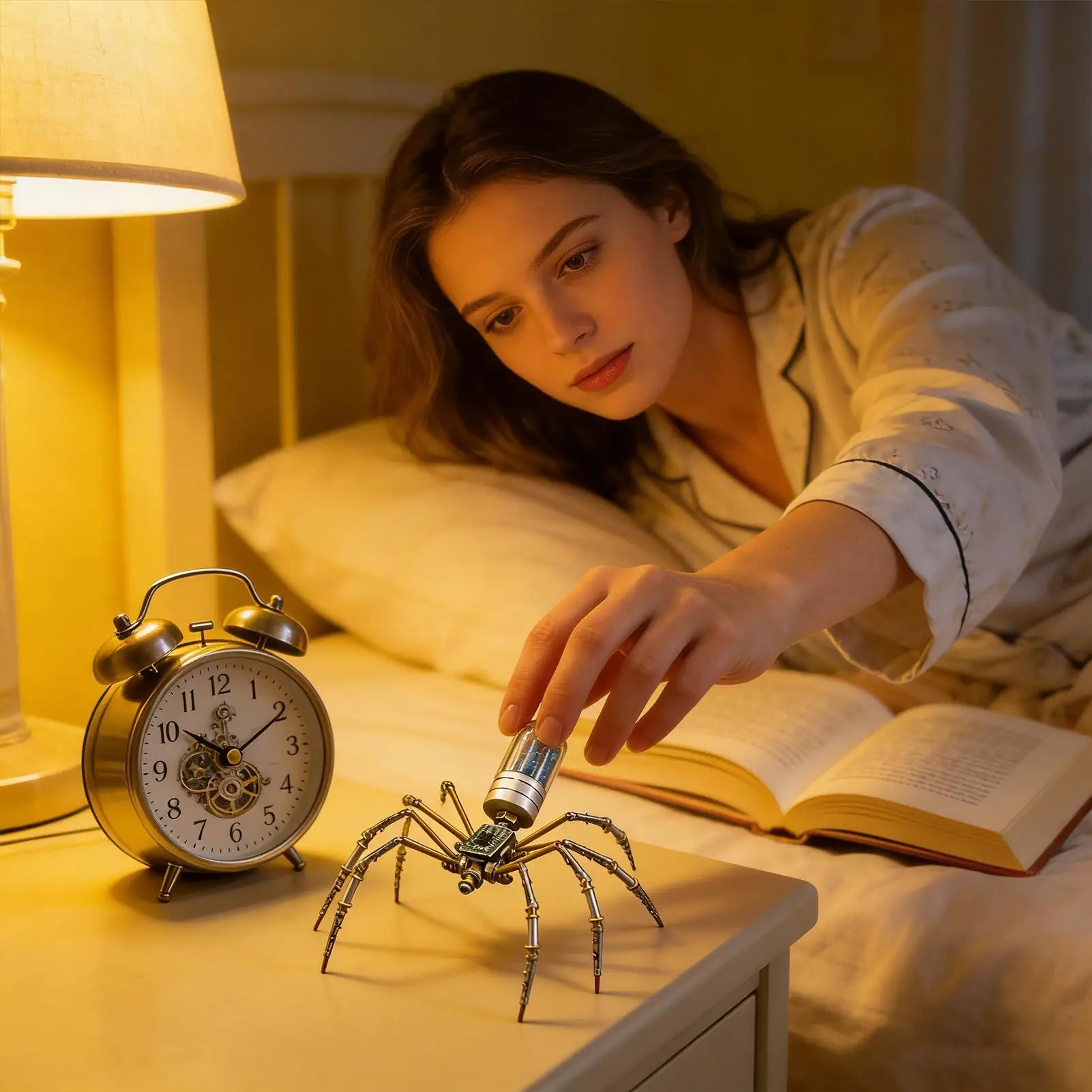 Steampunk Mechanical Spider Model 3D Mechanical Metal Fun Home Decor Spider Model Hobby Kit For Board Game School Activities