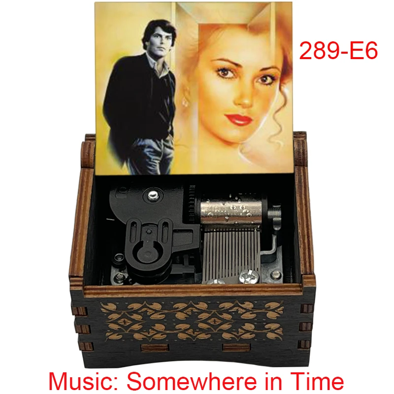 Famous Movie Somewhere in Time Music Box Wind up Movement Wife Lover Valentine's Day Birthday Vintage Wood Musical Box