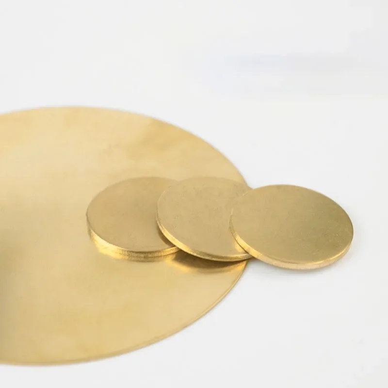

H62 Solid Brass Discs/Sheets/Plates,0.5-3mm Thickness ,Φ10-Φ200mm, Round Flat Metal Gaskets for DIY, Craft, and Industrial Use