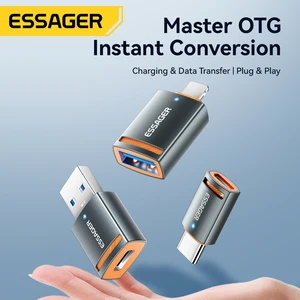 Essager USB3.0 OTG Adaptor Tipe - C USB Mikro Perempuan ke USB Mikro iP Konverter Tipe-C Laki-laki untuk Macbook Xiaomi iPhone Adaptor OTG 12 penjualan terbaik tipe c ke usb a - №