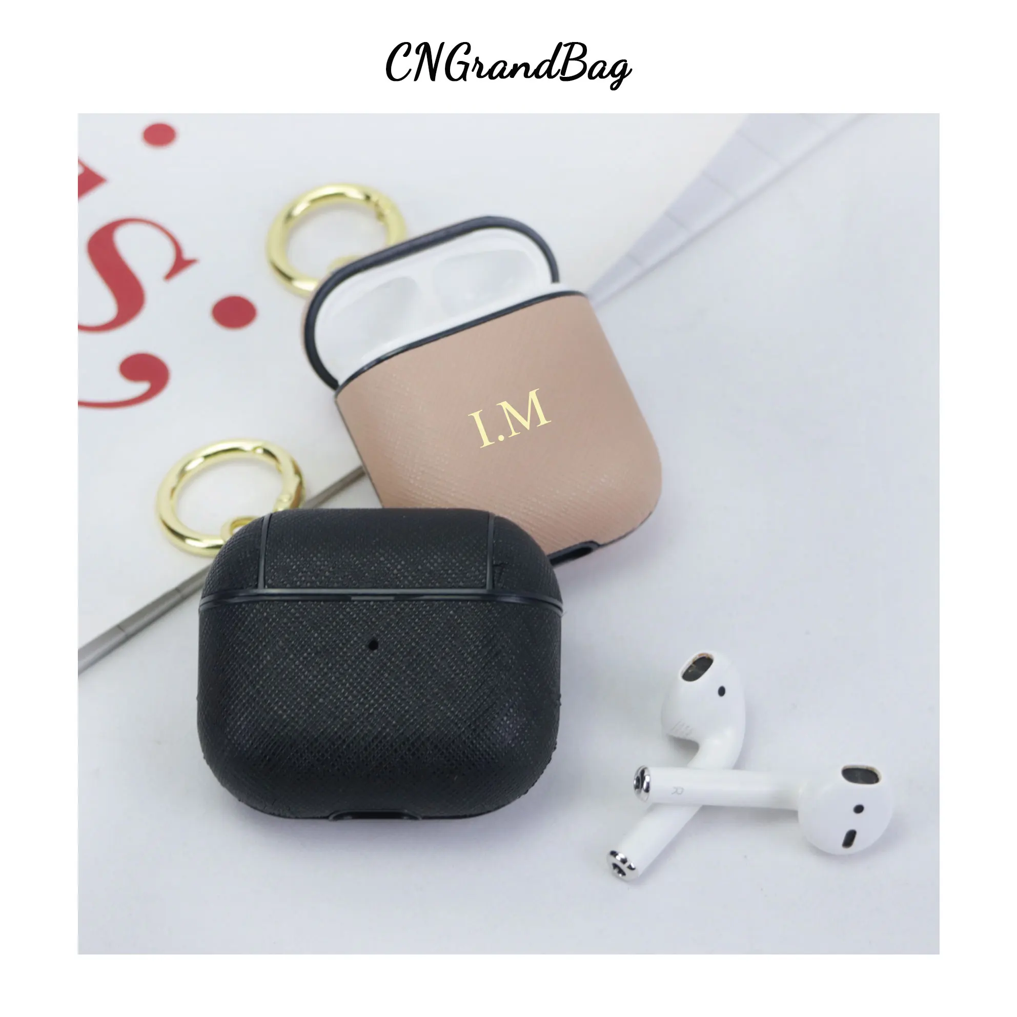 Custom Sleeve For Apple Airpods 1/2/3 Pro Bluetooth Wireless Earpphone  Saffiano Leather Case Cover For Air Pod Funda Cover Gift