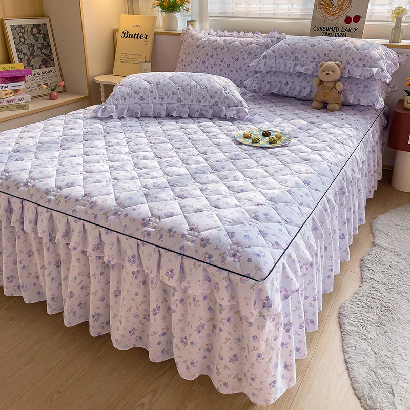 1pc Quilted Bed Skirt Single/Queen/King Size Printed Bedsheet with Skirts Thickened Bedskirt colcha de cama casal 침대스커트