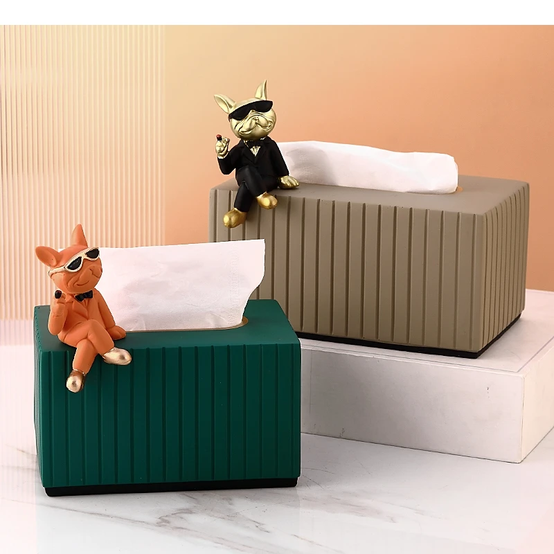 Resin Tissue Box Cartoon Decoration Napkin Storage Boxes Household Extraction Type Paper Containers