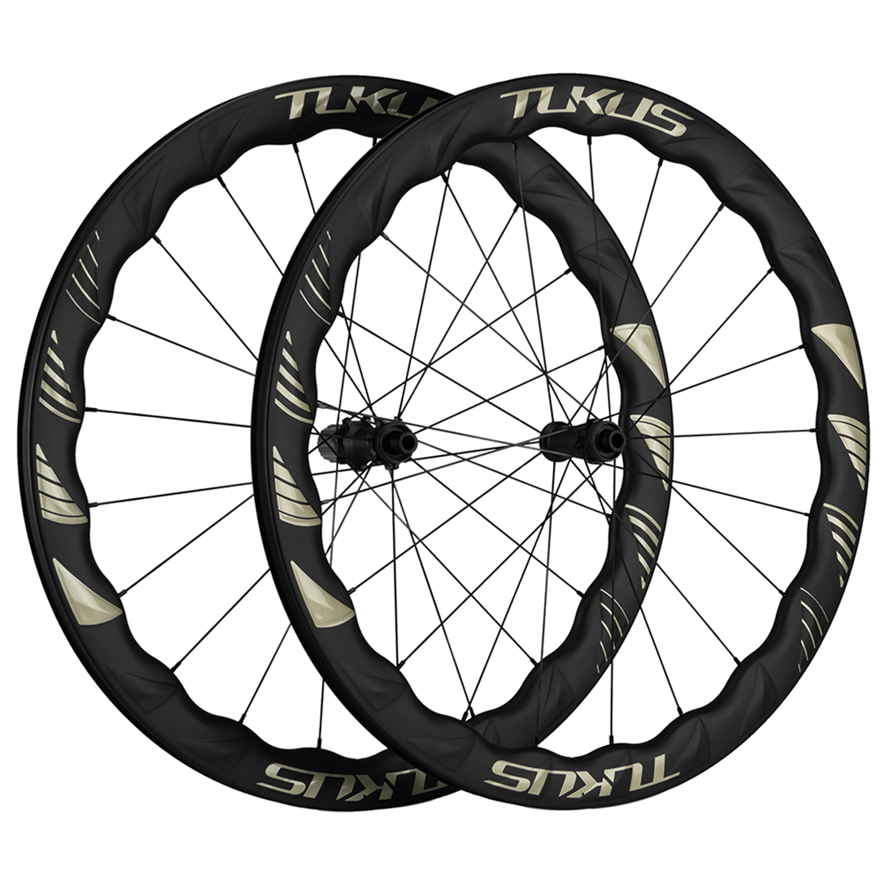 

TUKUS BLUEFIN NEO 700C Carbon Wheelset Ratchet 36T Carbon Fiber Spoke Wheelset Blue White Pattern Disc Brake Road Bike Wheelset