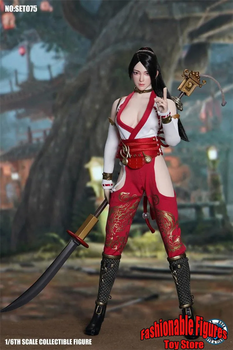 Super Duck SET075 1/6 Women's Ninja Clothing Dragon Girl Beauty Head Sculpt Clothes Fit 12'' TBL S10D Action Figure Soldier Body