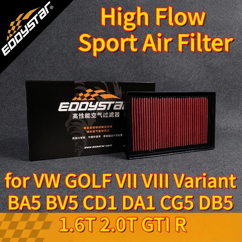 

Спортивный воздушный фильтр с высоким расходом для VW GOLF VII VIII Variant BA5 BV5 CD1 DA1 CG5 DB5 1.6T 2.0T GTI R Моющиеся гоночные впускные фильтры