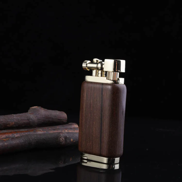 Pipe Lighter Oblique Flame Explosion of Ceative Ebony Lighter Refillable Butane Gas Lighters Easy Ignite For Men