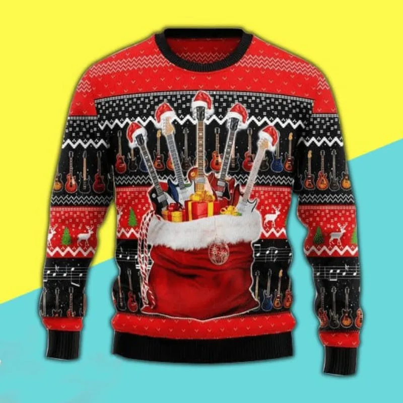 Christmas New Year Sweater For Men 2026 Winter Fashion Pullover Round Neck Long Sleeve Top High Quality Ugly Big Promotion Desig