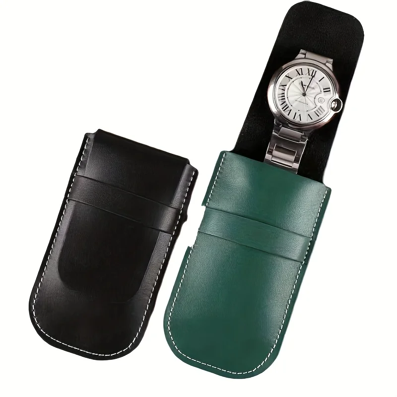 New Faux Leather Watch Storage Bag, Scratch-Proof Portable Watch Storage Bag, Travel Flip Cover Portable Watch Bag