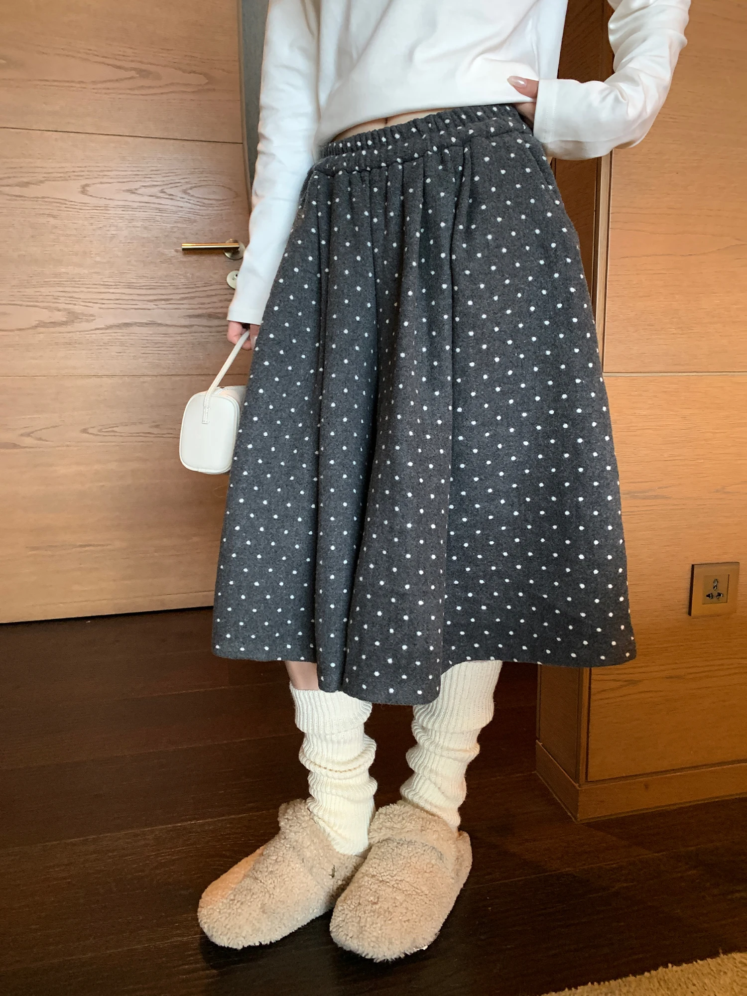 

Новые женские повседневные брюки-юбка с широкими штанинами в горошек, универсальные, удобные, трикотажные, с эластичным поясом и подолом, модель 2026 года