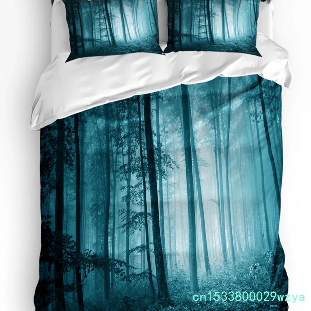 Forest Plant Woods Horror Bedding Set 3pcs Boys Girls Duvet Cover Pillowcase Kids Adult Quilt Cover Double Bed Set Home Textile