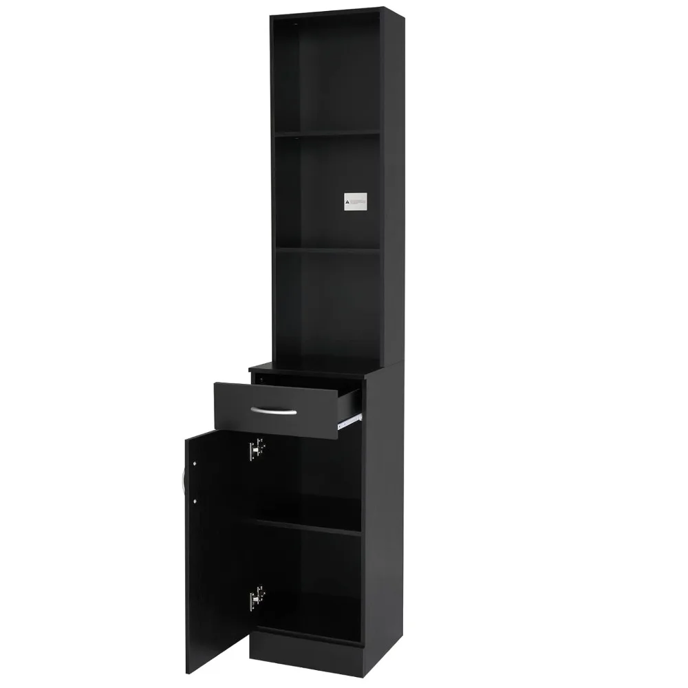 

Beauty Salon Storage Hair Stylist Equipment Salon Barber Cabinet with 5 Compartments 1 Drawer, 1 Door