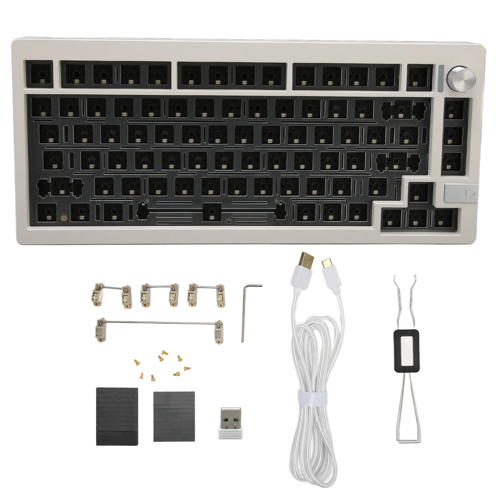

Universal Hot Swappable Keyboard 81 Key 2.4G Bluetooth 5.0 USB C Key Line Separate Mechanical Keyboard Kit for 5Pin 3Pin Shaft