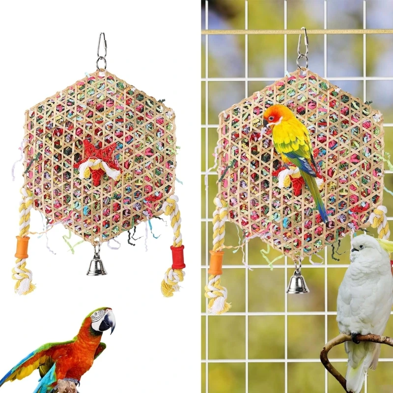 367A Hanging Small Animal Activity Chew Toy Teeth Grinding Parrots Parakeets Bird African for Cockatiel Conure Teeth