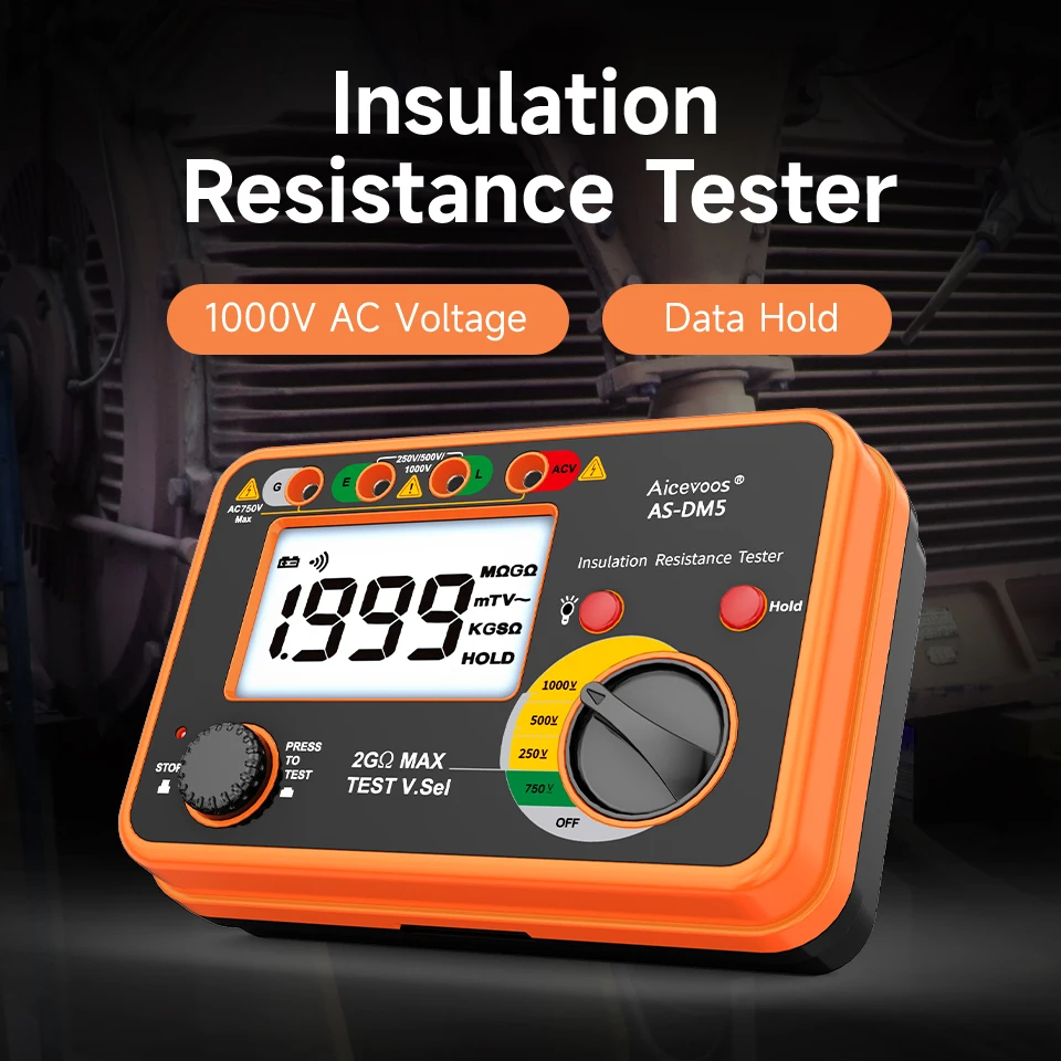 

Aicevoos Digital Insulation Resistance Tester,Megohmmeter Insulation Grounding Resistance Meter Ohmic Voltage Tester, Ohm Meter