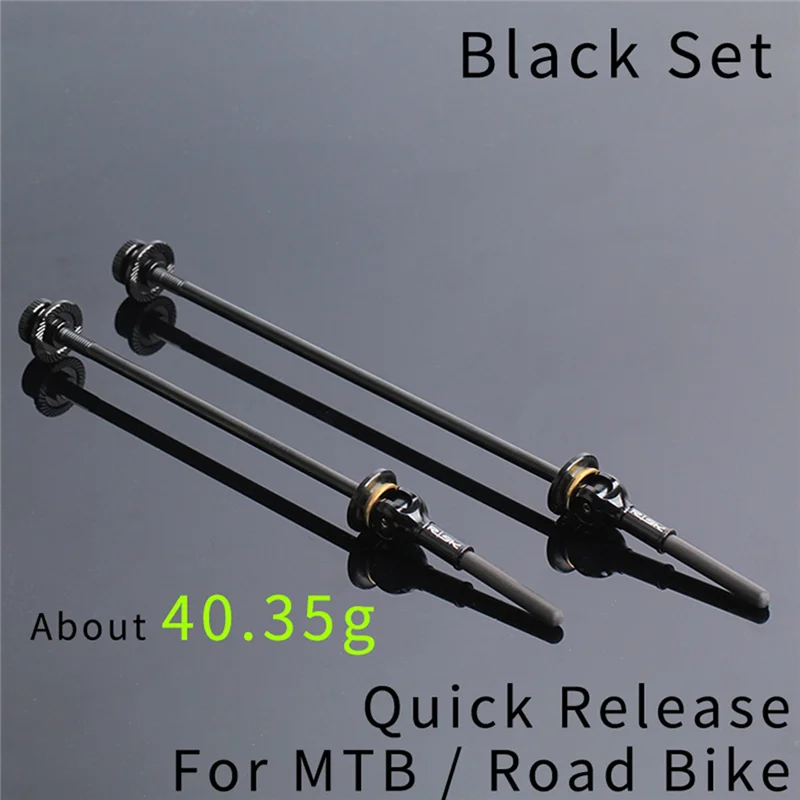 

B06C RISK Bike Titanium Alloy Quick Release Mountain Bike 100/135mm Road Bike 100/130mm Hub Skewer QR with Carbon Lever Black