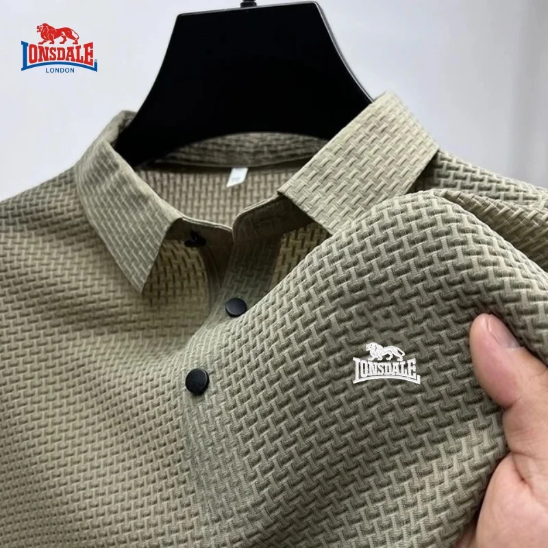 

Embroidered High-quality New Men's Short Sleeved T-shirt, Cool and Breathable POLO Shirt, Business Casual, Sweat Absorbing