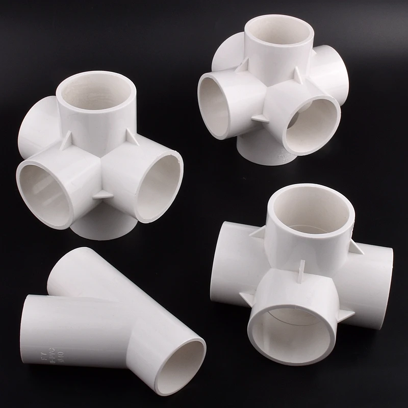 1Pc White 20/25/32/40/50mm PVC Connector Fittings Aquarium Direct Elbow Tee Cross Connector 4-Way 5-Way 6-Way Water Pipe Adapter