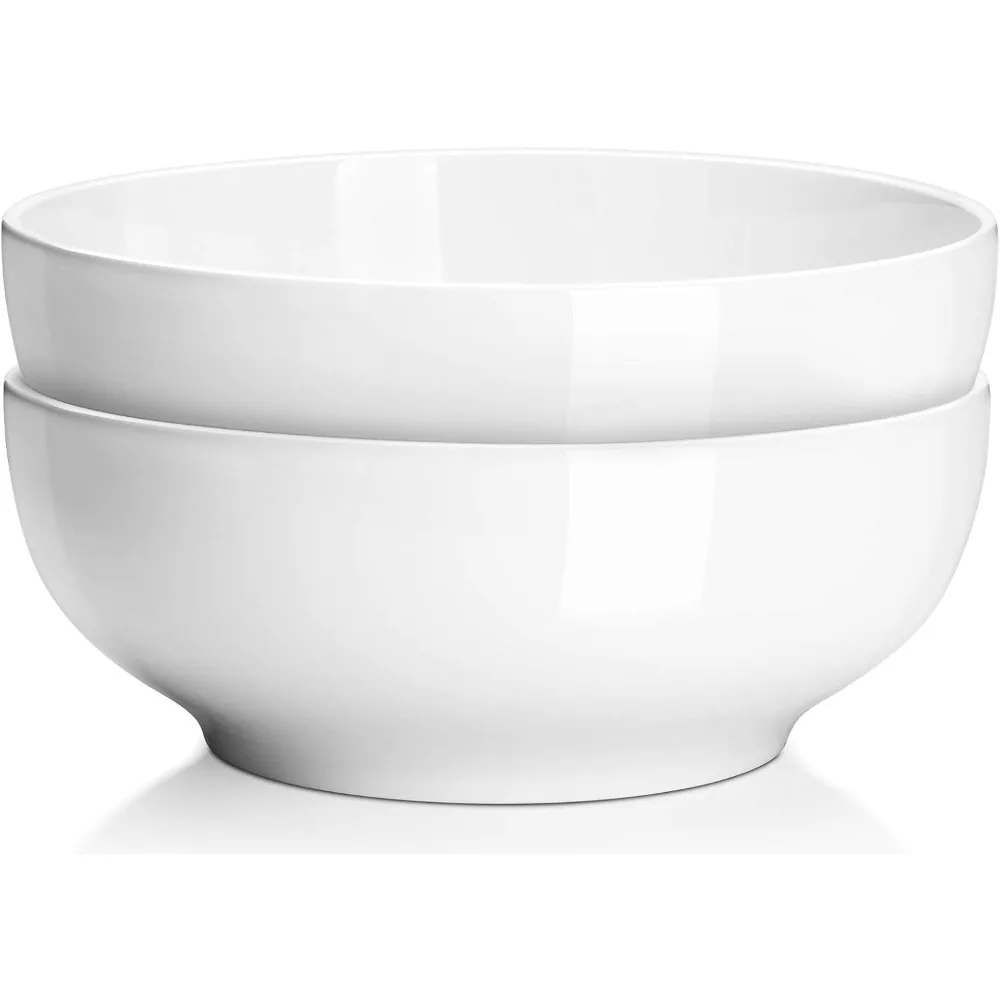 

Serving Bowls, 9.5" Large Salad Bowls for Entertaining, Side Dishes, Pho, Pasta, Centerpiece Bowls for Dinner Parties, Kitchen