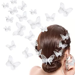 5Pcs White Butterfly Head Wear Women Girls Wedding Fashion Hair Clip Hair Pin Hairwear Hairpins Clip Bride Hair Accessories