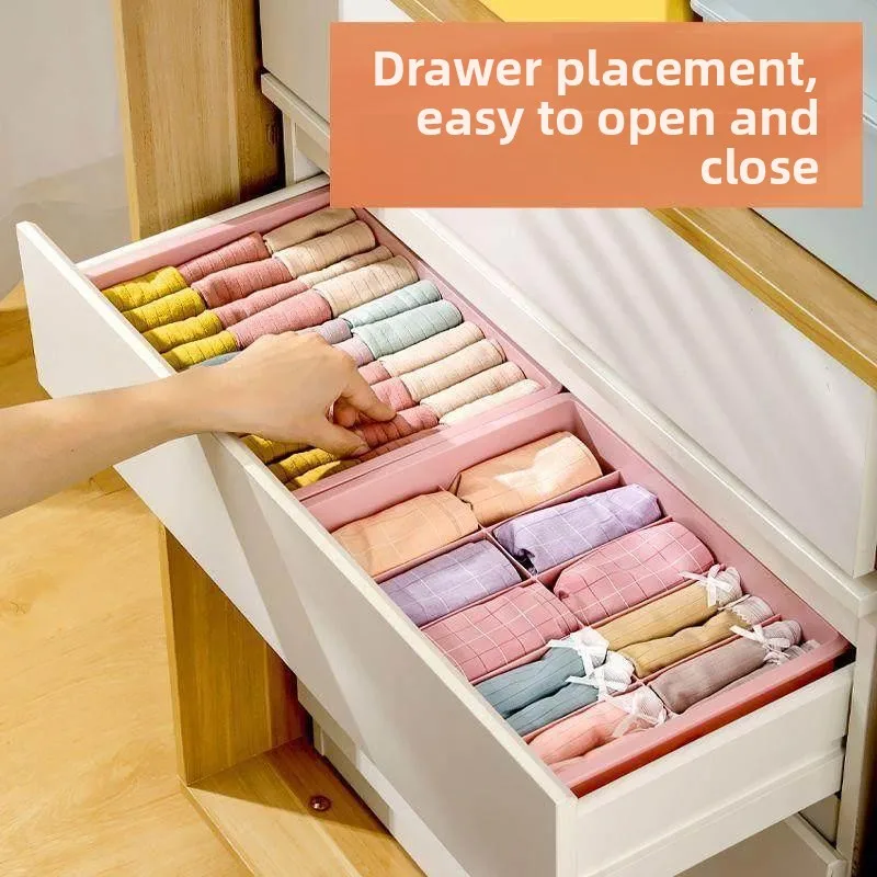 Three-In-One Drawer Style Storage Box for Underwear Socks Sorting Household Use Organizer Box with Compartments by Aowei