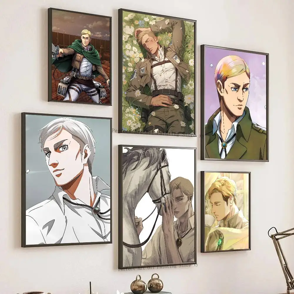 Erwin Smith Anime Posters Living Room Bar Cafe Quality Canvas Vintage Style Comics Painting Art Home Wall Decor Picture