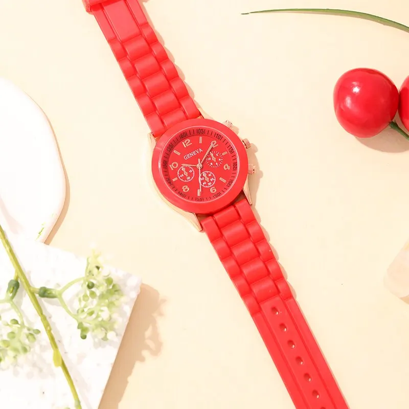 Reloj Mujer 2023 Fashion Women Watches Elegant Red Silicone Quartz Watch Luxury Ladies Clock Gift for Girls Relogio Feminino