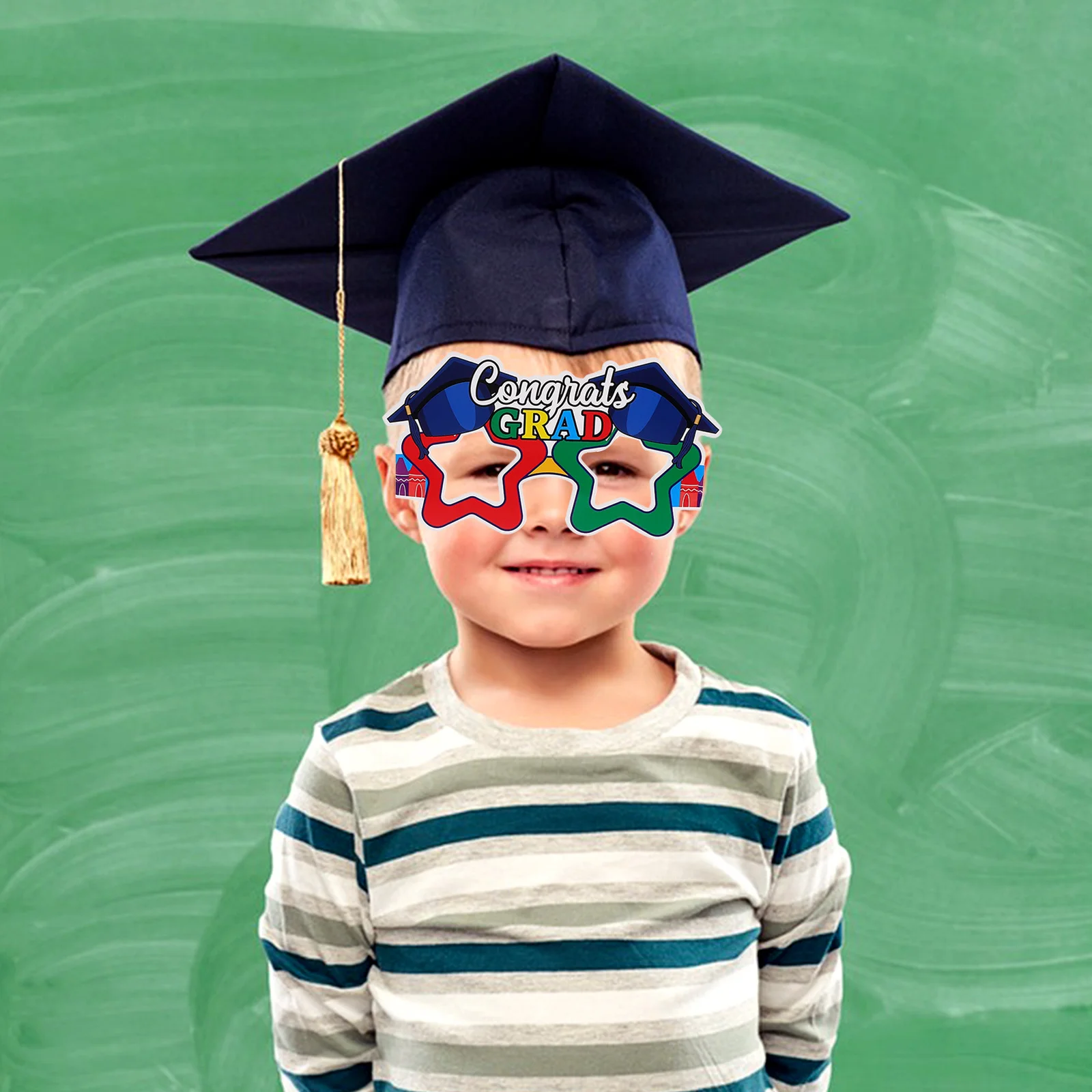 

6Pcs Graduation Paper Glasses 2024 Kindergarten Grad Photo Booth Props Party Favors Fun Eyeglasses for Graduation Celebration