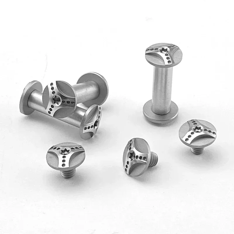 2sets M4 Screw 416 Stainless Steel Plum Blossom Head Screw for DIY Knife Handle Parts Modified Knife Embryo Making Accessories