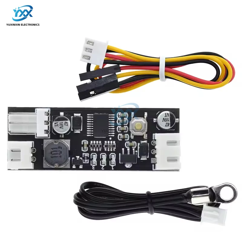 12V 0.8A Single DC PWM Fan Temperature Control Speed Controller 2-3 Wire Chassis Computer Noise Reduction Module NTC B 50K 3950
