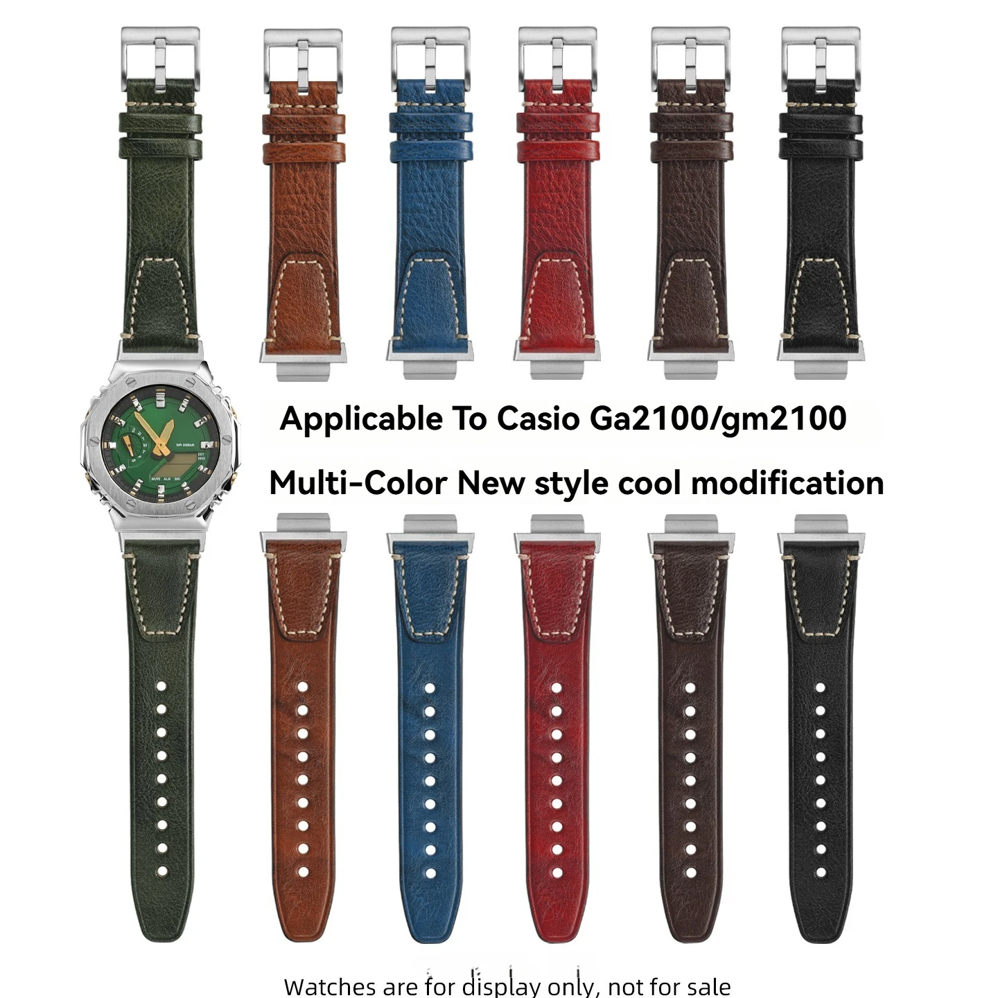 

Сменный винтажный кожаный ремешок «сделай сам» для Casio G-Shock «металлический CasiOak» GBM-2100 GM-2100 GA-B2100, ремешок для переоборудования из воловьей кожи в стиле ретро