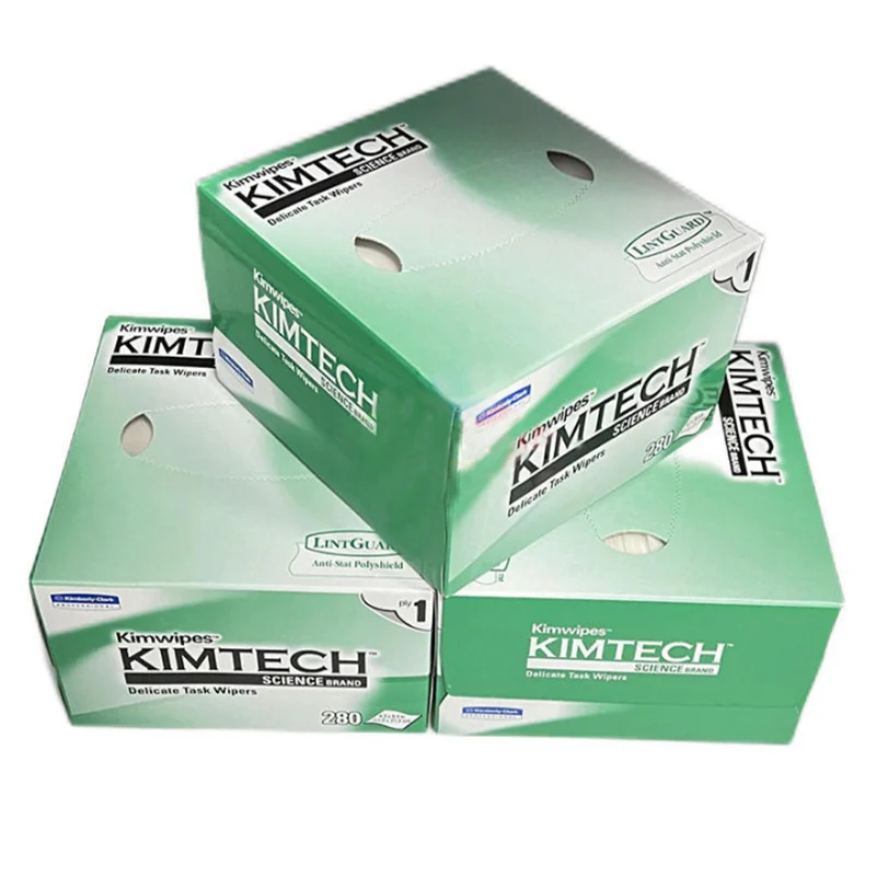 

Best Price KIMTECH Kimwipes Fiber cleaning paper packes kimperly wipes Optical fiber wiping paper USA Import 280pumps/box