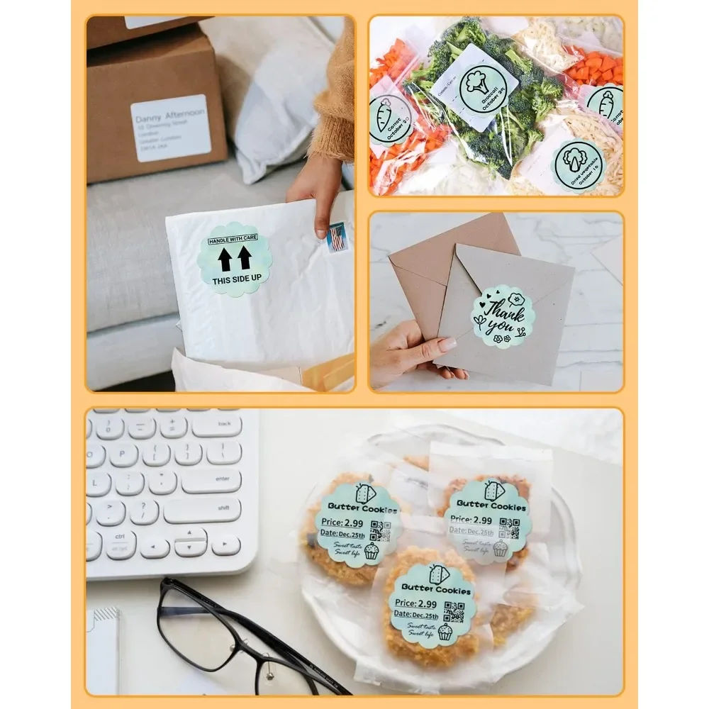 Thermal Label Paper Round Sticker Waterproof Label for Gift Stickers School Supplies for PM2410BT/PM2411BT/D450BT Printer