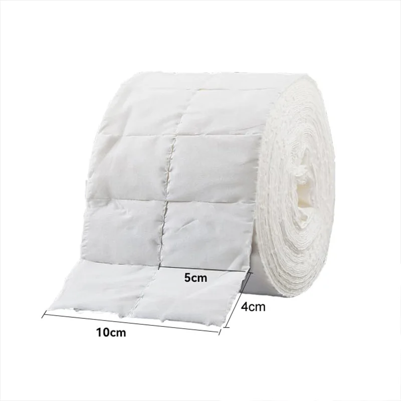 300 Pz/rotolo Dischetti di Cotone per Rimozione Smalto per Unghie Bianco Strappato Senza Pelucchi Salviette per Unghie per Colla Gel Trucco Manicure Strumento di Pulizia di Carta