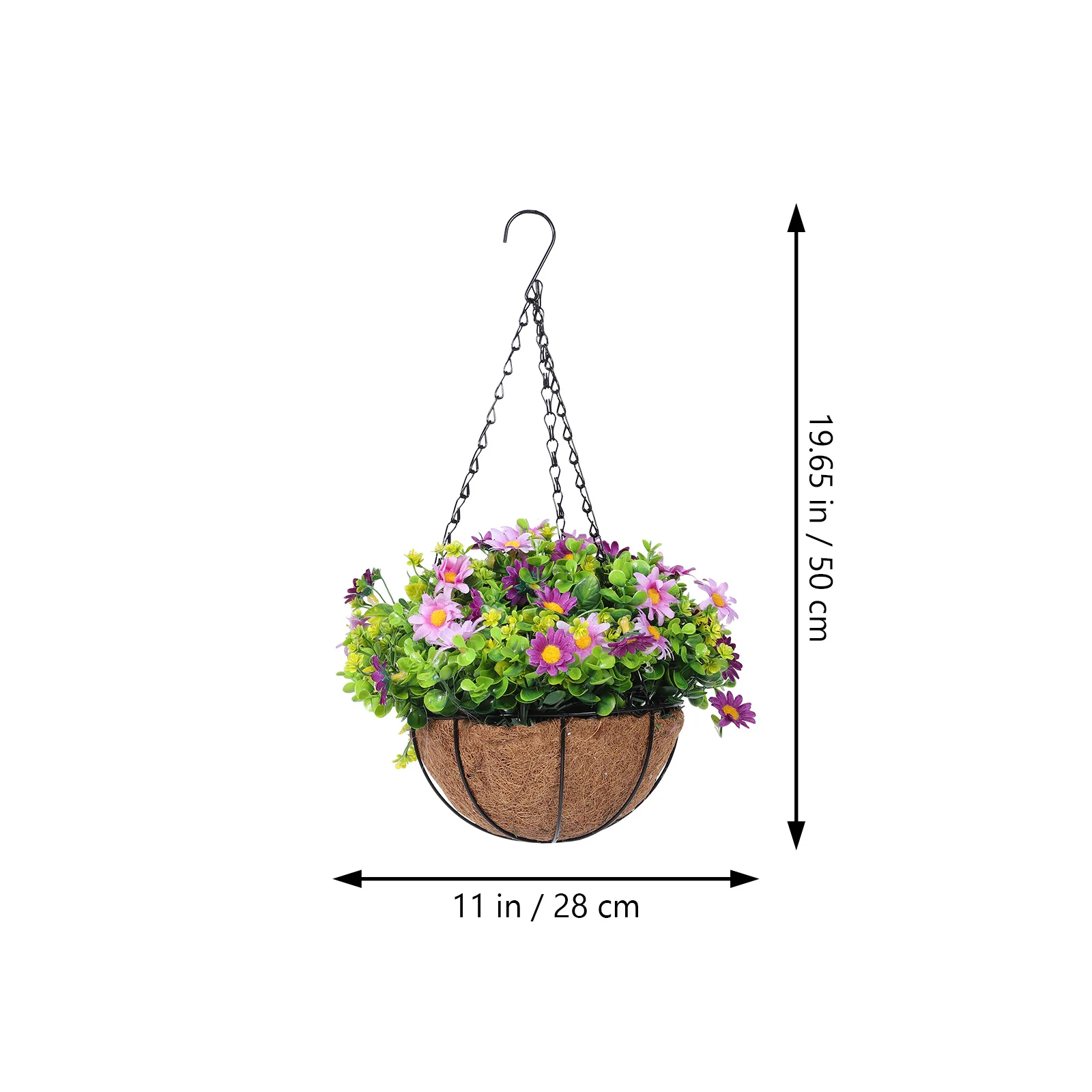 

Artificial Hanging Flowers Basket Creative Design Garden Hanging Planter Indoor Outdoor Flower Basket Flower Pot with Flowers