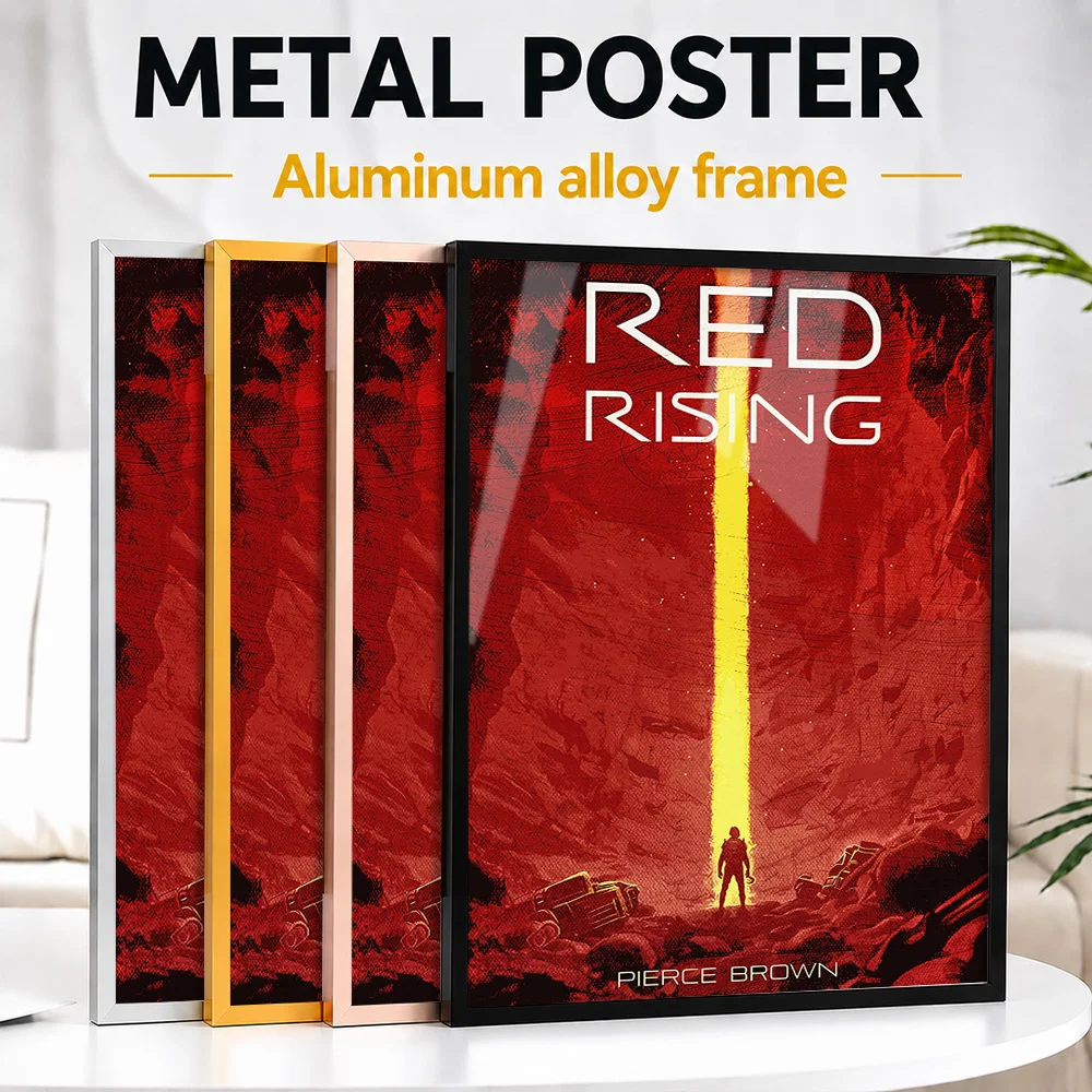 Red Rising Book Cover Framed Aluminum Metal Poster Customized Photo Cosmic Style Wall Art For Science Room Ideal Birthday Gift