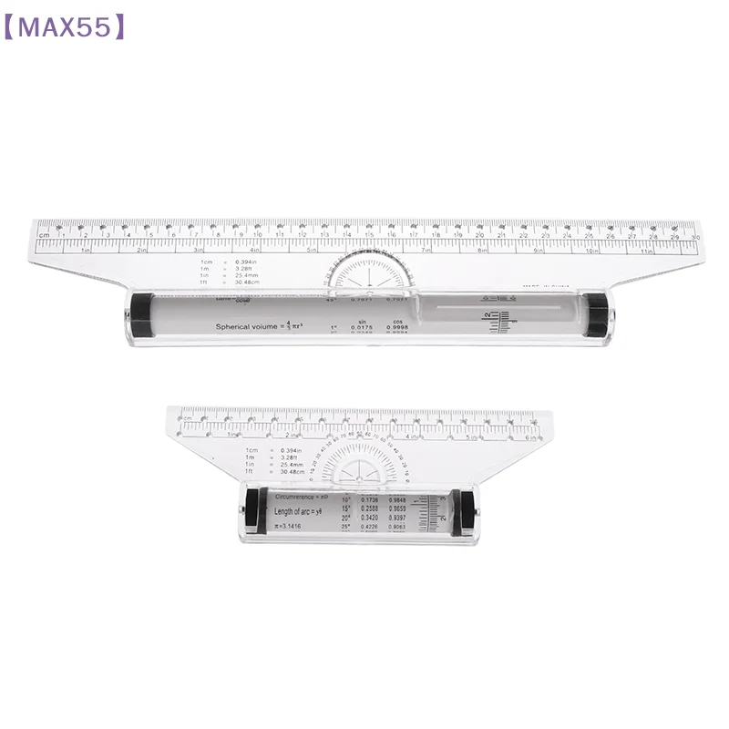 

【MAX-55】Многофункциональная линейка-угольник 15 см/30 см, метрическая роликовая линейка, прозрачная параллельная роликовая линейка для черчения