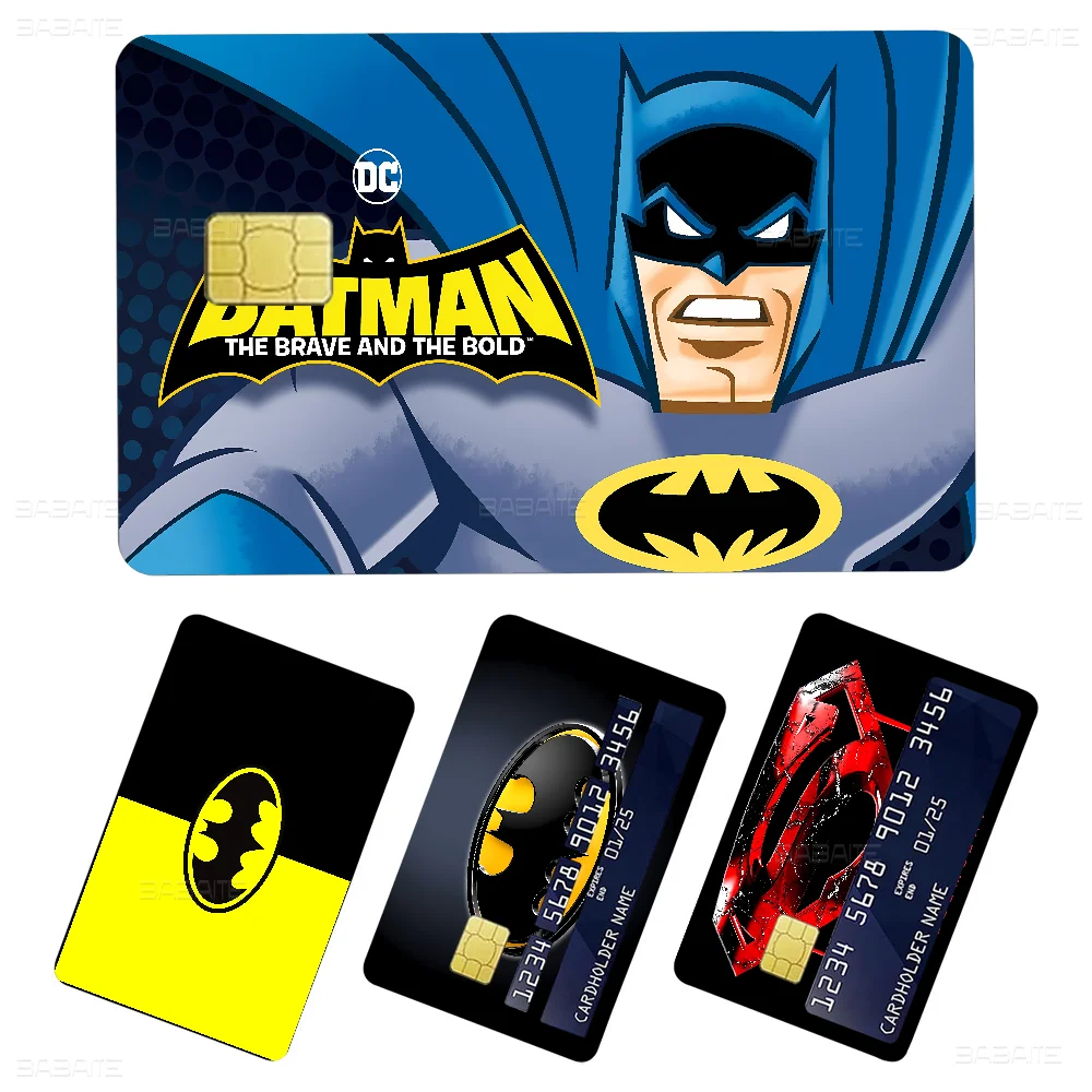 غطاء جلدي لفيلم الرسوم المتحركة من B-Batmans لبطاقة الائتمان وبطاقة الخصم البنك الأمامية